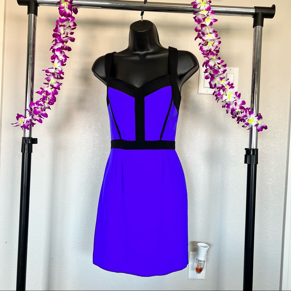 Rebecca Minkoff Violet & Black Night Out Silk Bustie Mini Dress Size 6 - Picture 6 of 17